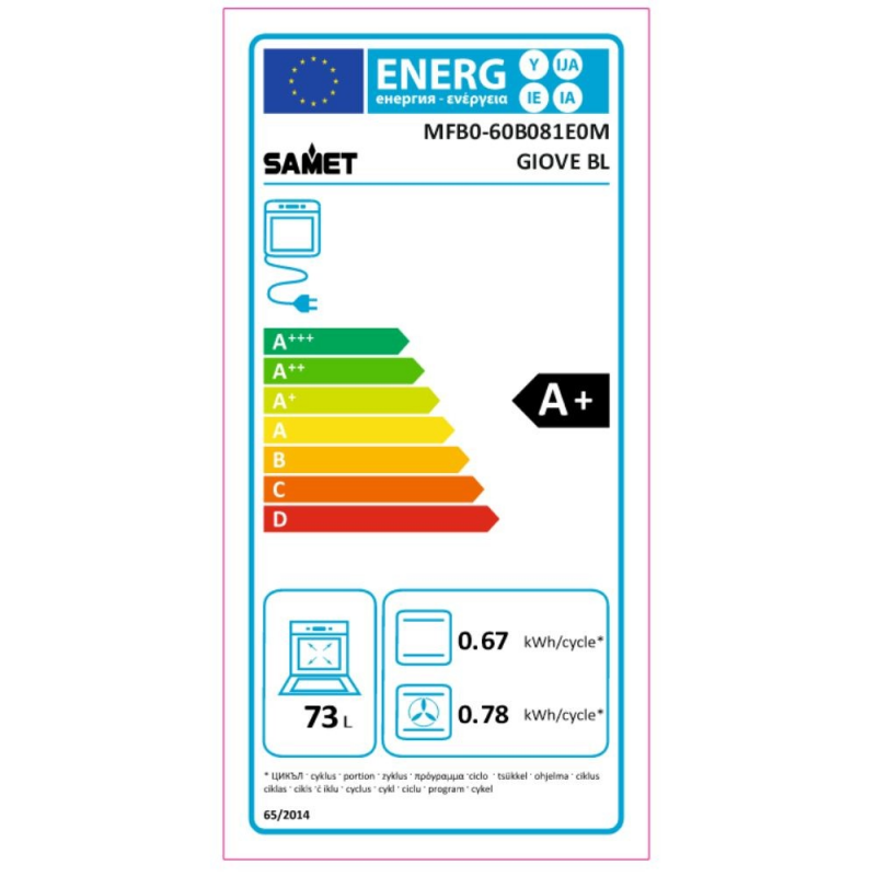 Giove forno incasso elettrico multifunzione nero timer meccanico