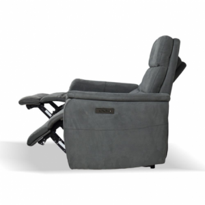 Divano Faber 2 posti con 2 recliner elettrici in tessuto dark grey