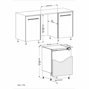 Frigorifero sottotavolo CDS1600EIMA0 incasso 115 LT classe E Daewoo