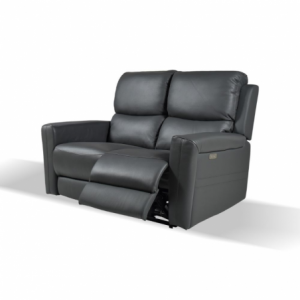 Divano recliner elettrici Claus 2 posti in vera pelle colore grigio scuro