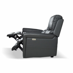 Divano recliner elettrici Claus 2 posti in vera pelle colore grigio scuro