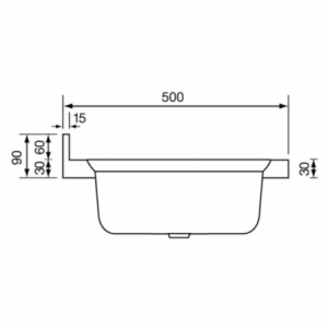 Zoom Lavello appoggio Mondial 120x50 con 2 vasche a destra e gocciolatoio sinistro con alzatina inox