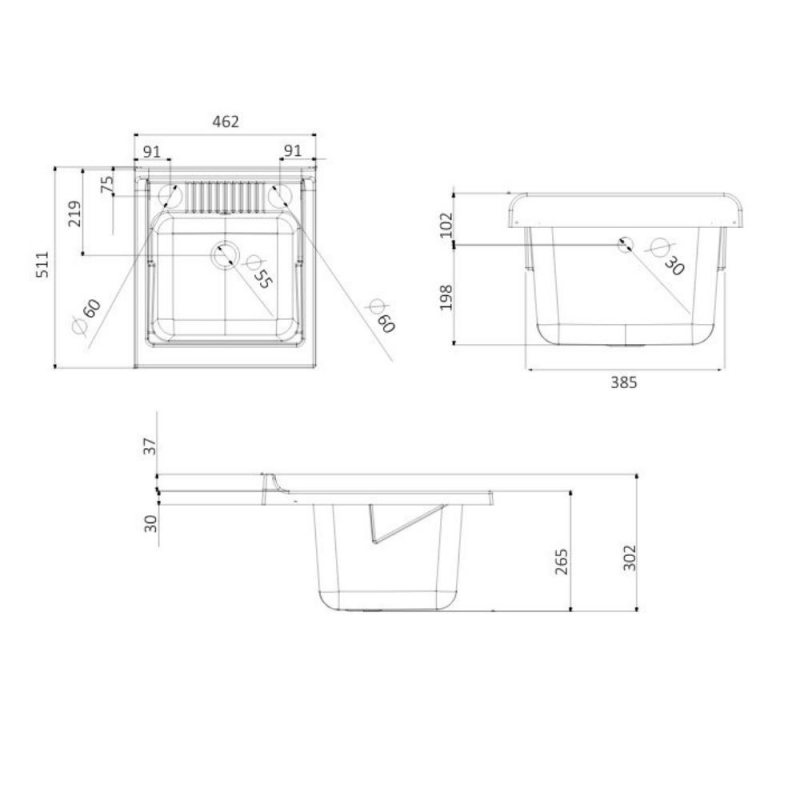 Mobile lavatoio Garden 45x50 cm 1 anta colore bianco