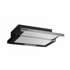 Cappa Kumtel New Slim sottopensile potenza aspirante 250 m3/h 60 nero con frontalino inox