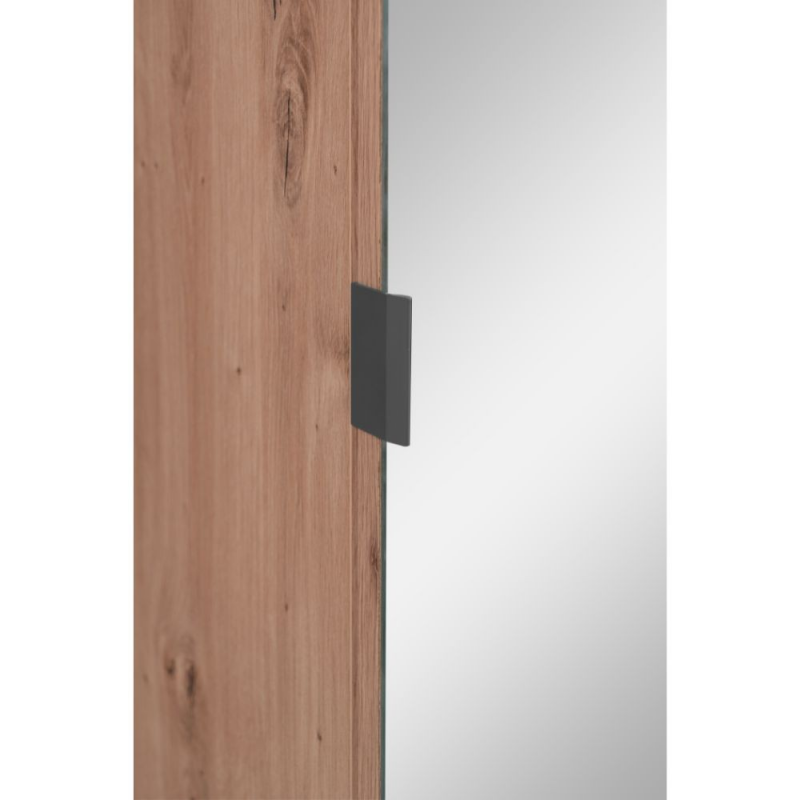 Mobile ingresso Medan 42A cannettato con specchio e 4 ripiani interni colore quercia e antracite