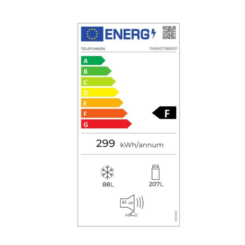 Frigorifero combinato TKBM379BREF 294 LT no frost colore beige retrò Telefunken classe F