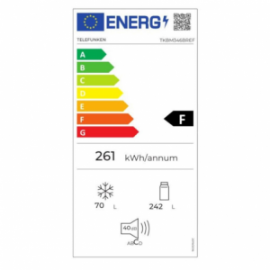 Frigorifero doppia porta TKBM346BREF 311 LT colore beige retrò Telefunken classe F