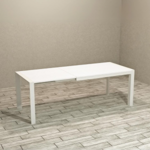 Zoom Tavolo rettangolare allungabile Golia 130x80 struttura bianco piano bianco larice