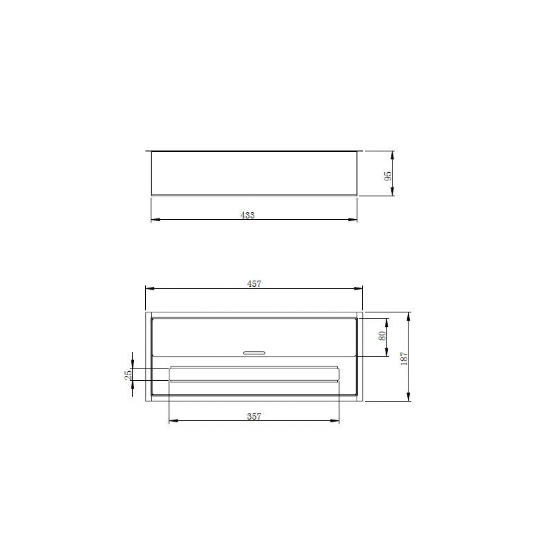 Bruciatore per camino a bioetanolo biocamino in acciaio inox 3,5 lt 45,7X18,7XH9,5 cm