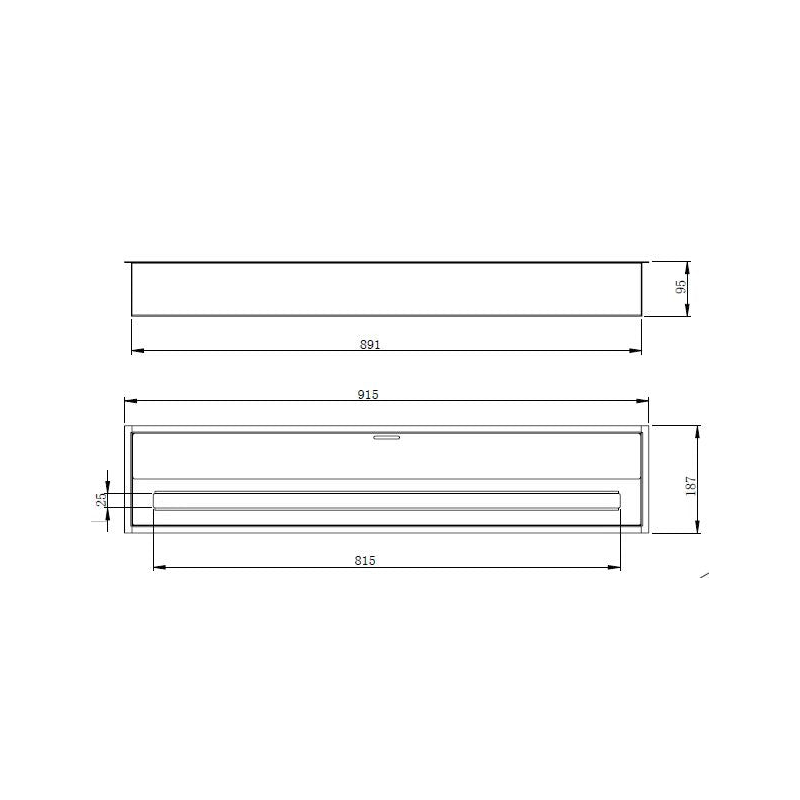 Bruciatore per camino a bioetanolo biocamino in acciaio inox 7 lt 91,5X18,7XH9,5 cm