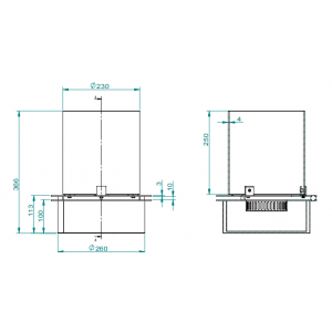 Bruciatore tondo con vetro per camino a bioetanolo biocamino inox 3 lt d.30