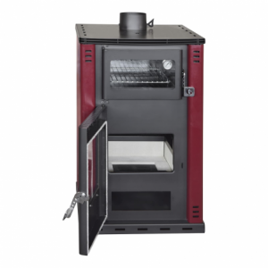 Zoom Stufa A Legna Con Forno 27,6Kw Termostufa boiler 38lt Elsa Rossa