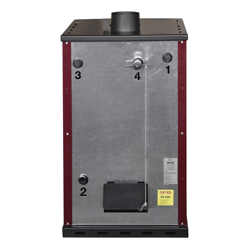 Stufa A Legna Con Forno 27,6Kw Termostufa boiler 38lt Elsa Rossa