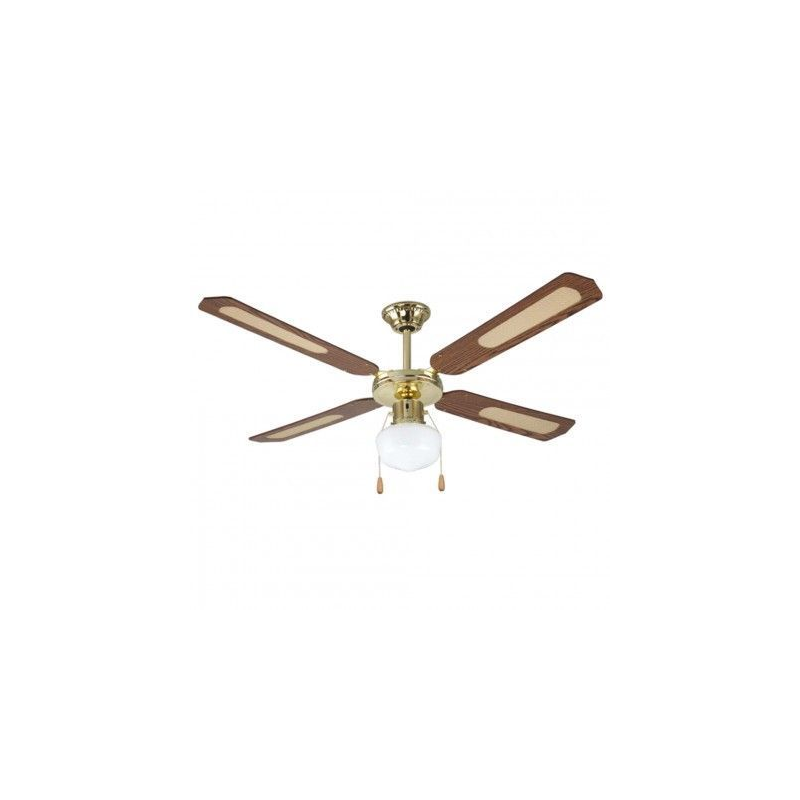 Ventilatore da soffitto 4 Pale 1 Luce D.130 cm 70w colore NOCE DA54011