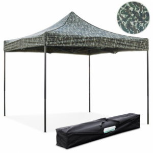 Zoom Gazebo richiudibile pieghevole 3 X 3 Mimetico ricoperto in PVC impermeabile