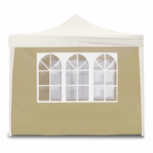 Telo laterale 3x2m beige con finestre per gazebo richiudibile 3x3mt