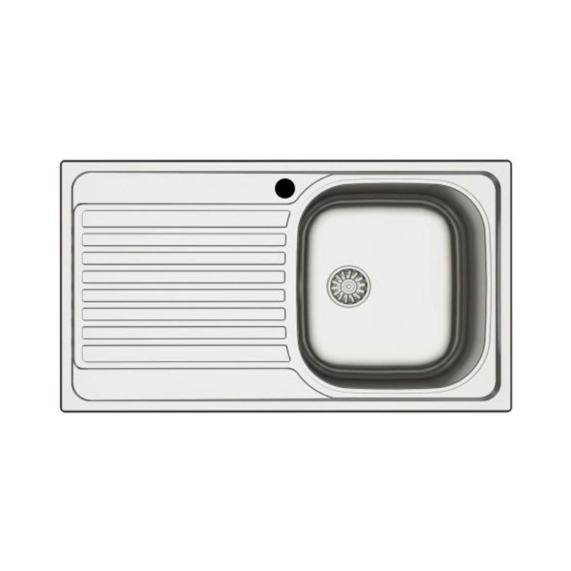 Lavello incasso cucina MP861VSX acciaio 86x50 cm una vasca e gocciolatoio sinistro