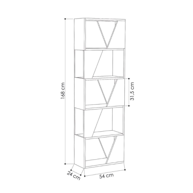 Libreria Frame colore light mocha con 5 ripiani