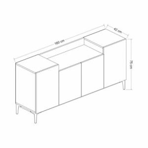 Madia Ellaria 4 ante noce 160x42x75h