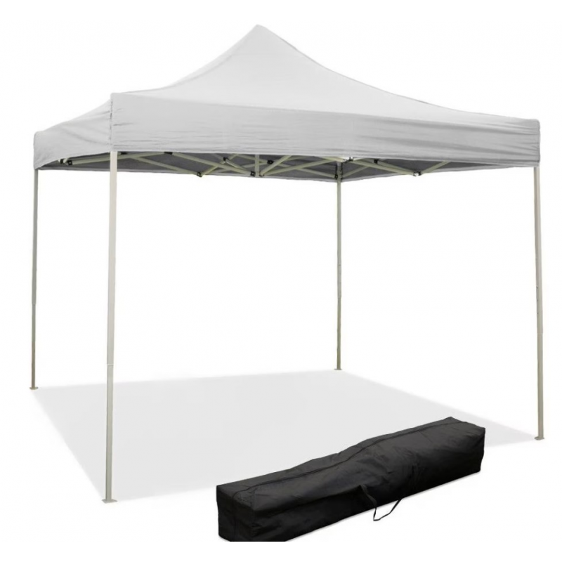 Gazebo richiudibile pieghevole 2 X 2 Bianco ricoperto in PVC impermeabile