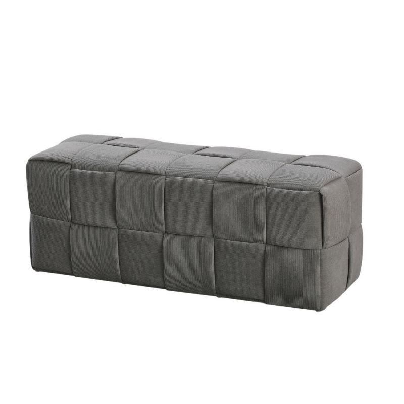 Pouf Den rettangolare effetto intrecciato colore grigio