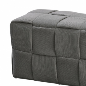 Pouf Den rettangolare effetto intrecciato colore grigio