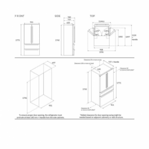 Frigorifero Bertazzoni combinato side by side REF904FFNXTC 636 LT acciaio inox classe E