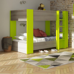 Zoom Letto a castello 2087 colore rovere grigio chiaro e verde lime