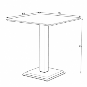 Tavolo quadrato Carvel in colore ossido 68x68x75 H cm.