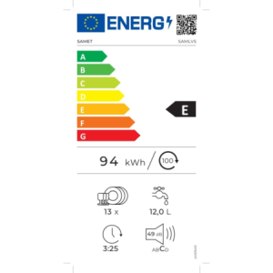 Zoom SAMET Lavastoviglie SAMLVS 13 coperti incasso classe E