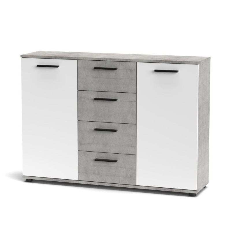 Credenza Berno colore cemento e bianco