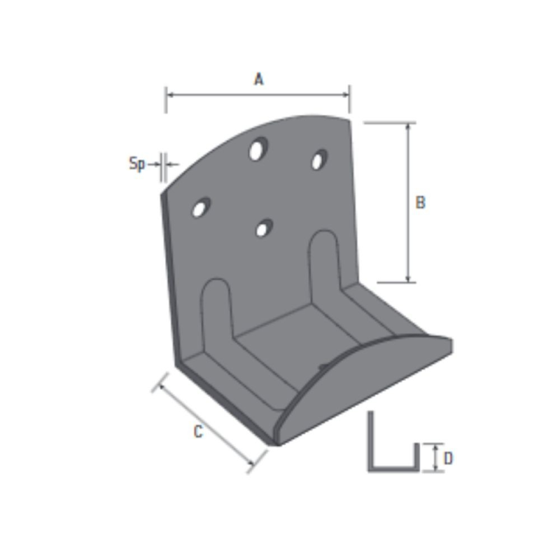 Set di 10 Reggirete a staffa 0180 a 4 fori pre-zincato Made in Italy