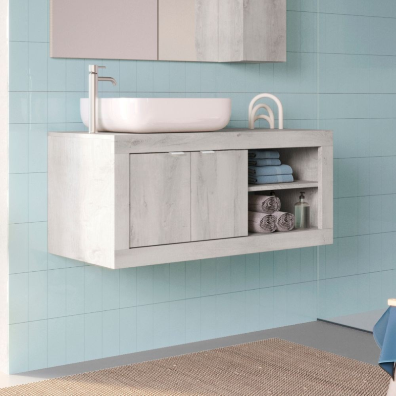 Mobile bagno sospeso Basic110 colore pino bianco