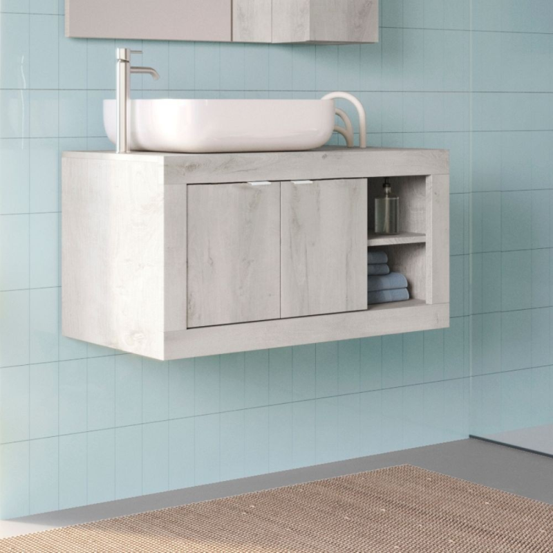 Mobile bagno sospeso Basic92 colore pino bianco