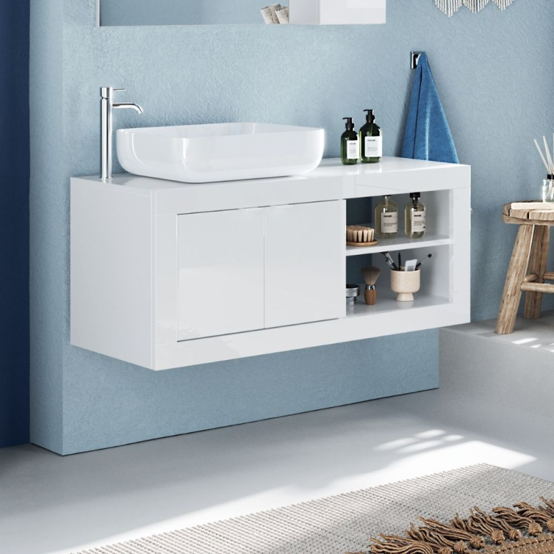 Mobile bagno sospeso Basic92 colore bianco lucido