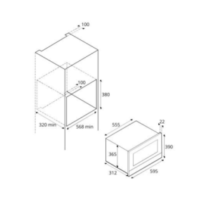 Zoom Forno a microonde Bertazzoni F383MODMWSGNE da incasso 3 funzioni 60 cm. nero