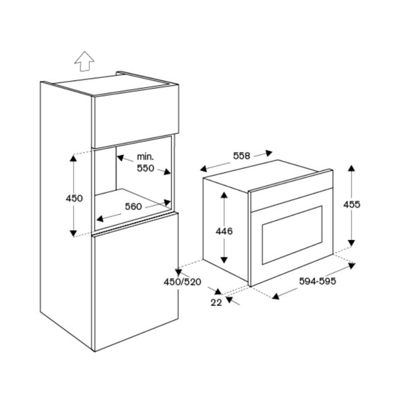 Forno combinato a microonde Bertazzoni F457MODMWTN 7 funzioni classe A nero