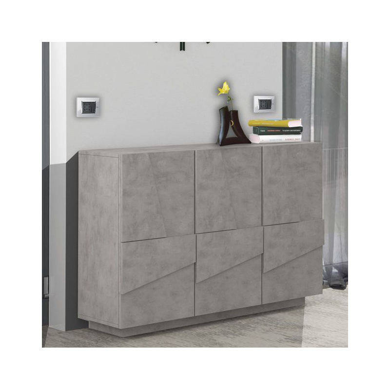 Mobile madia credenza Ping 120 – 3 ante – Cemento Bronx