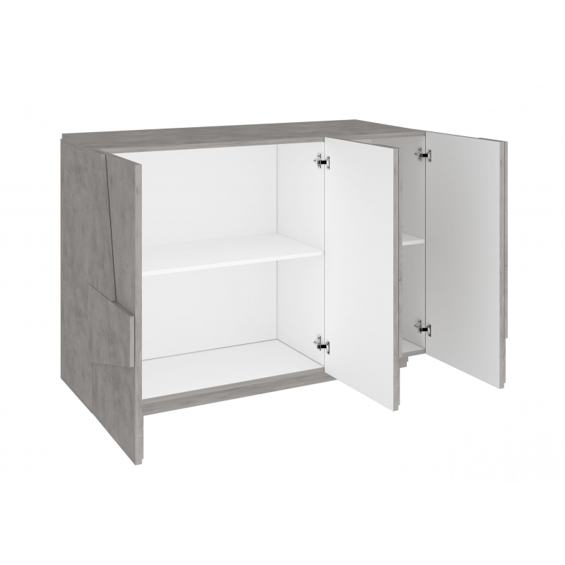 Mobile madia credenza Ping 120 – 3 ante – Cemento Bronx