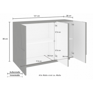 Mobile madia credenza Ping 120 – 3 ante – Cemento Bronx