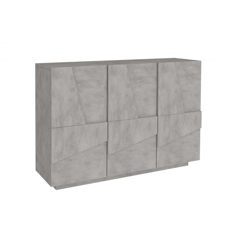 Mobile madia credenza Ping 120 – 3 ante – Cemento Bronx