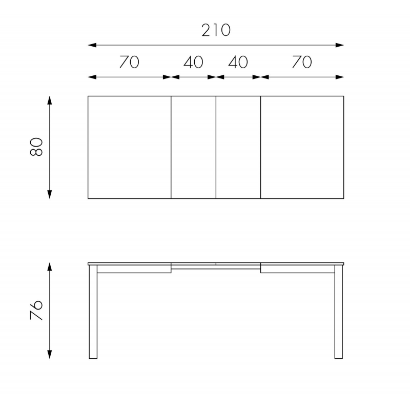 Traffic STONES Tavolo Allungabile 130/210 x 80 cm