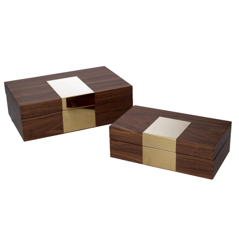 Scatola legno 1-2 marrone rettangolare cm 31x20h10