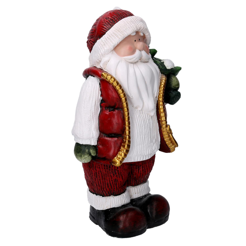 Babbo natale resina con albero rosso cm 28x18h42,5