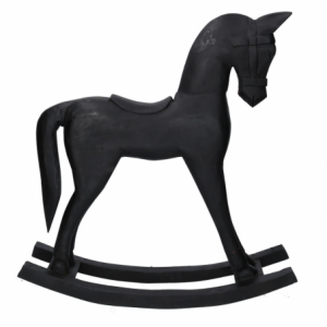 Cavallo legno nero cm 36x9h39