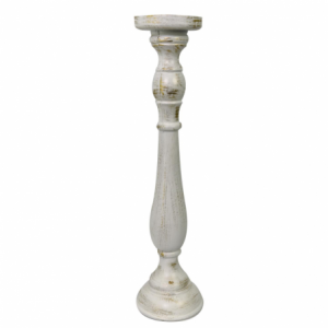 Portacandele candelabro legno bianco cm ø11,5h47