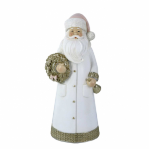 Babbo natale resina bianco cm 11x8,5h25