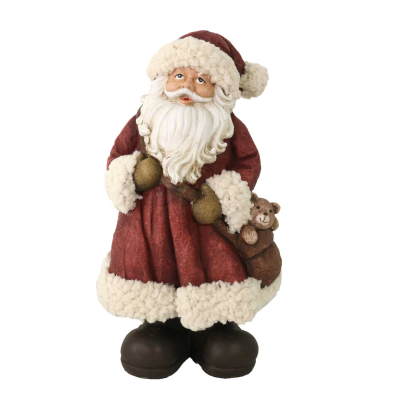 Babbo natale resina rosso cm 18x17h34