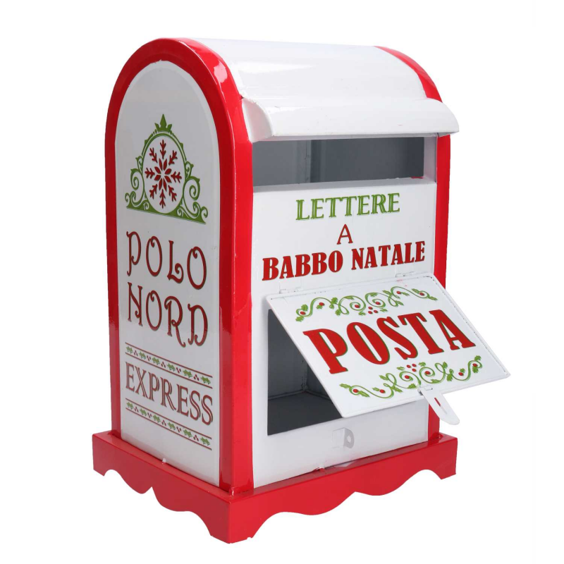 Cassetta posta metallo rosso bianco nbd-9063 cm 20x22,5h33