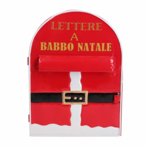 Cassetta posta metallo babbo natale rosso nbd-9060 cm 22,5x12h30